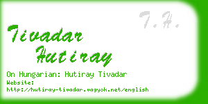 tivadar hutiray business card